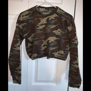 Camo Cropped Sweater